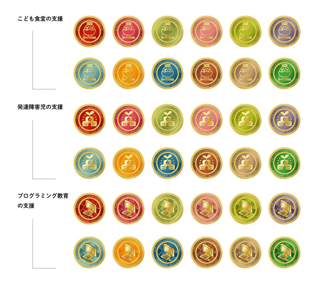 寄付したことを証明する記念メダル